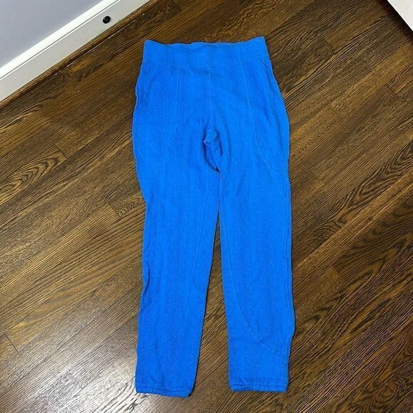 NWOT FP Movement Blue Textured Joggers - Size Medium - Picture 1 of 10